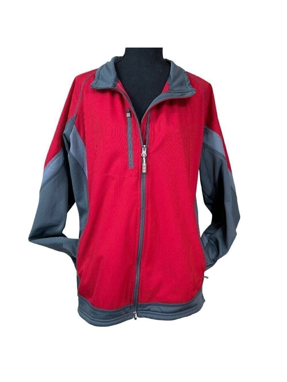 Elevate Audi Women's Red Black Full Zip Soft Shell Sports Jacket, Size 2X